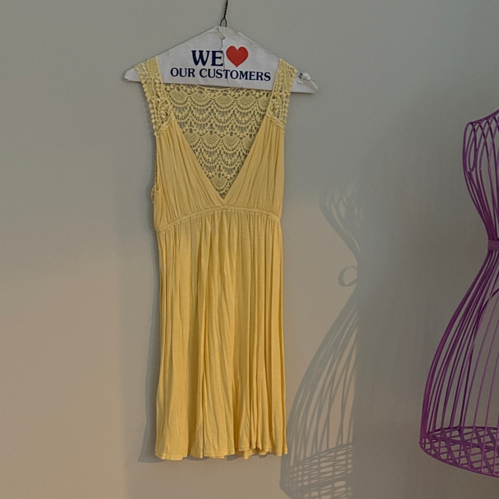 Yellow Lace-Back Dress